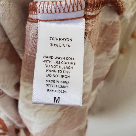 Linen Floral Square Neck Puff Sleeve Midi Dress /By Together sold by Lord&Taylor - Picture 10 of 11